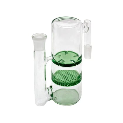Double Perc Glass Ash Catcher | 14mm male