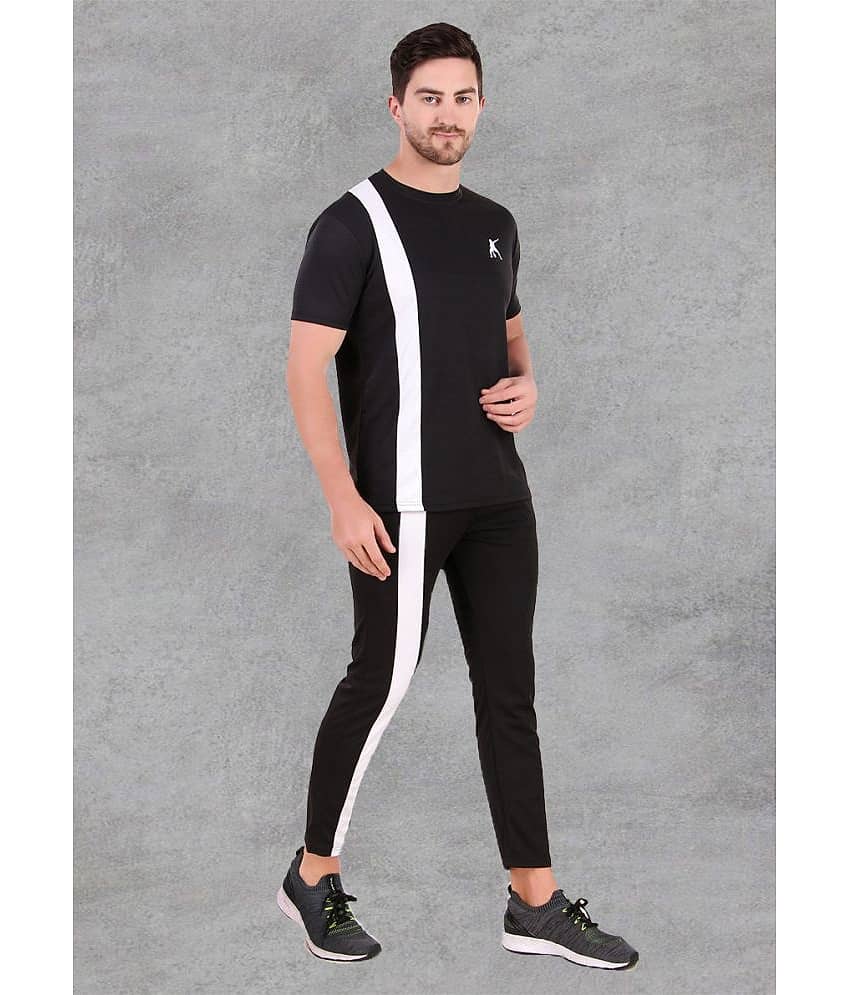 Preen Black Polyester Regular Fit Men's Tracksuit ( Pack of 1 )