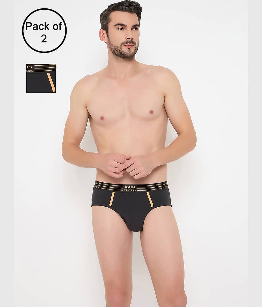 John Players Pack of 2 Cotton Blend Briefs For Men's ( Grey )