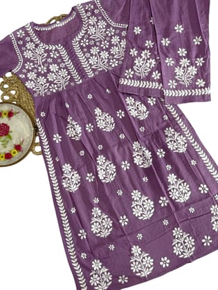 Naira Kurti and Pant Set - Elegant Dobi Cotton Embroidered Traditional Wear, Available in 8 Colors, Sizes 38-46 for Kurti and 38-54 for Pants, Perfect for All-Day Comfort and Style