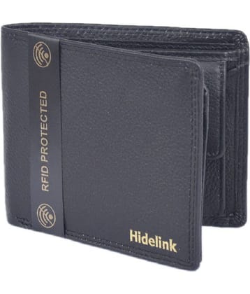 Hidelink 100% Leather Solid Men's Regular Wallet With 7 Slots For Card ( Black , Pack of 1 )