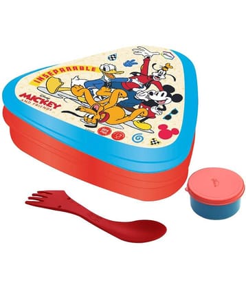 Gluman - Red Plastic Lunch Box ( Pack of 1 )