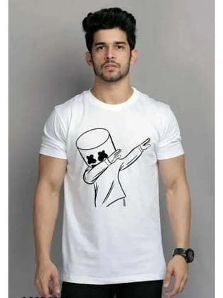 REDESIGNWEBGO Polyester Regular Fit Printed Half Sleeves Mens T-Shirt - White ( Pack of 1 ) - None