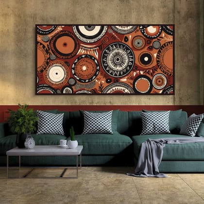 Luminary Eternal Bloom – Roots of Rhythm Museum-Quality Cotton Canvas Art for Living Room Décor | Frame Size (127 X 69 Cm) | Frame Type (Black) | 5-Year Warranty
