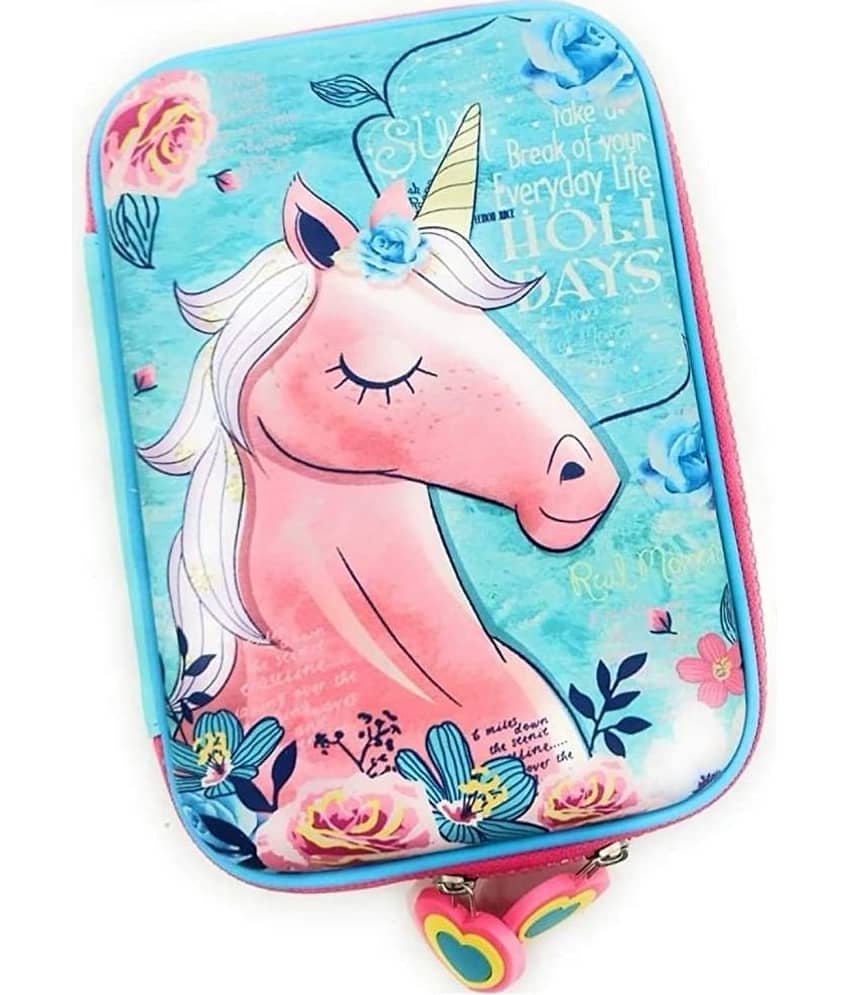 2357 YESKART-Premium Stylish Unicorn Owl Print Large Capacity Hardtop EVA Pencil Case Organizer School Kids Girls Women Pen Holder Pouch Multipurpose MULTICOLOUR
