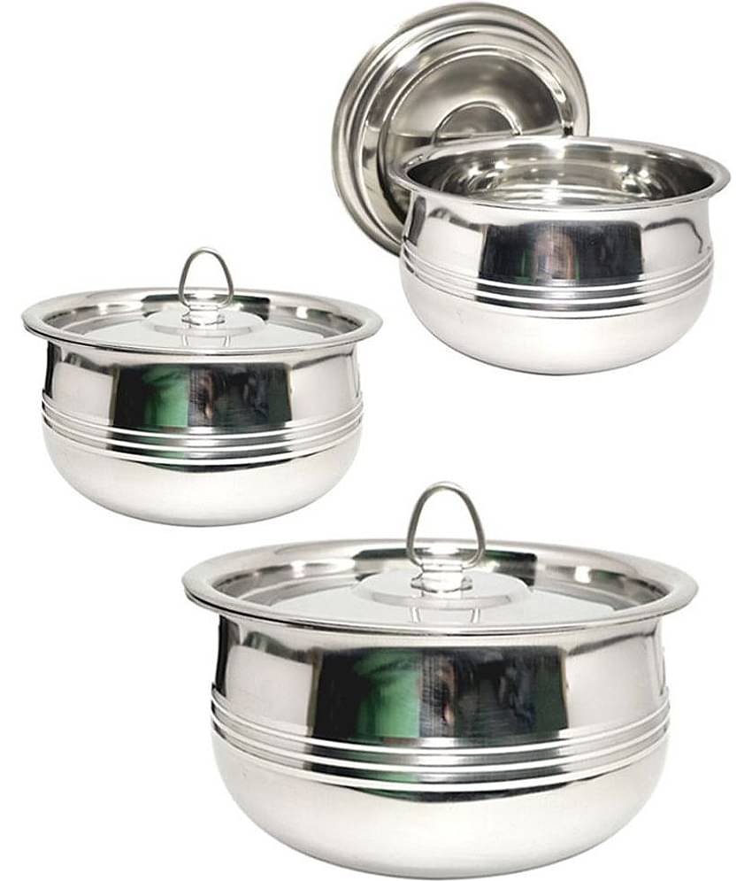 bartan hub - Stainless Steel Storage Bowl 500 mL ( Set of 3 )