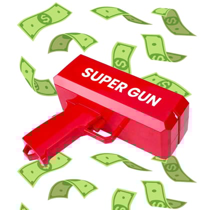 Money Gun Shooter: Cash Spray Gun for Making it Rain - Toy Gun Cash Cannon for Great Fun at Parties, Weddings and Birthdays