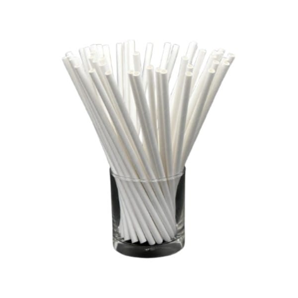 Edible Straw 6.5 mm Dia X 210 mm Length - White (100 Pcs)