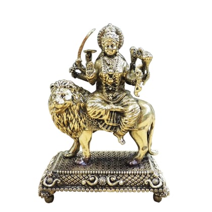Premium Brass Durga Mata Statue for Mandir, Height : 4.7 Inch (BSMAS1860 C)