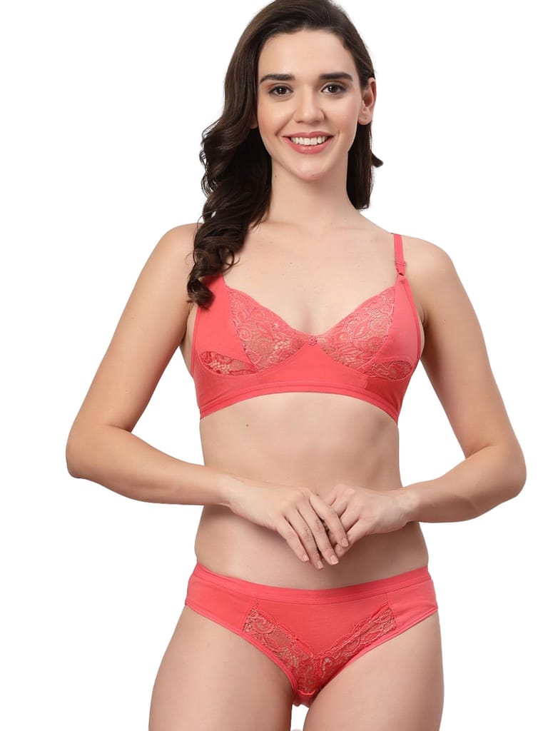 ADORNSTAR Branded Women's Comfort Non-Padded Bra Panty Lingerie Set for Women | Non Padded | Designer Honeymoon Hot Sexy Wedding Set