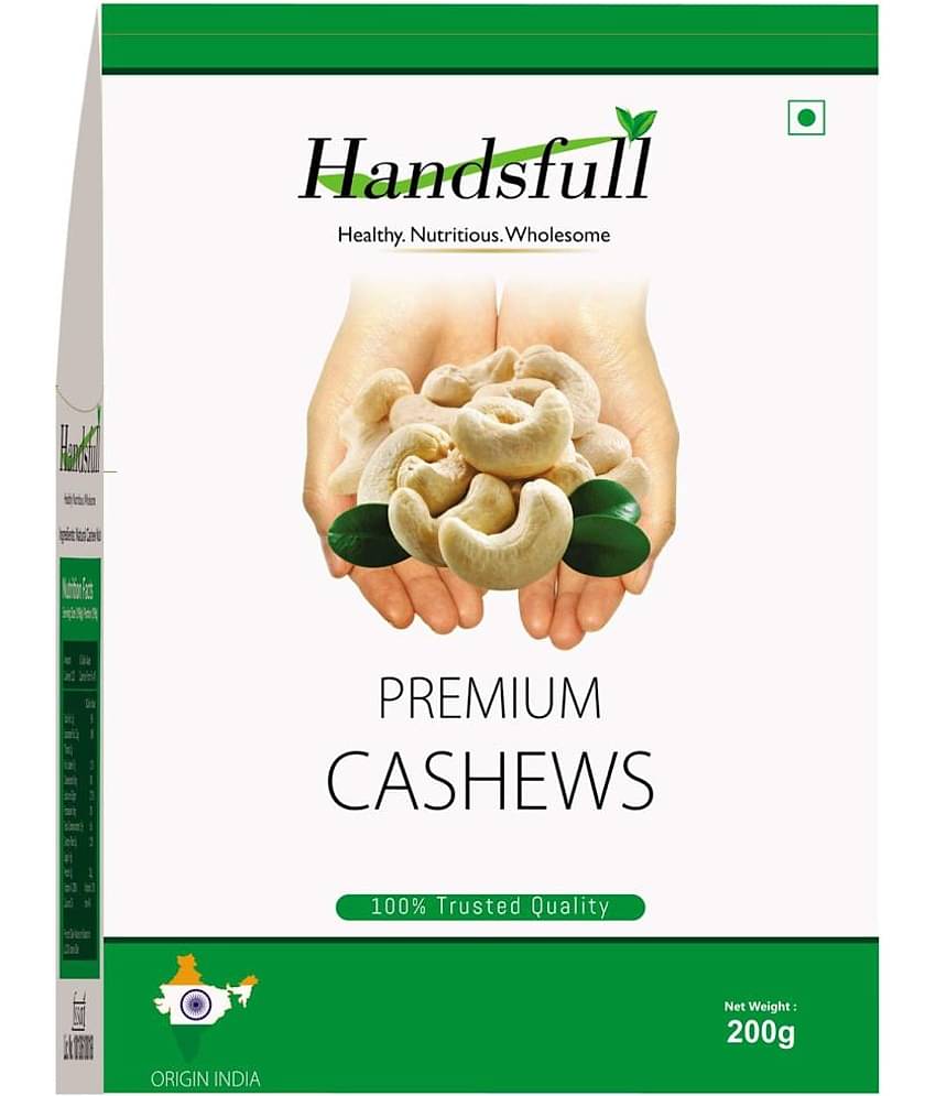 HandsFull Premium Cashew Nuts, Cashews, Kaju, Dry Fruits, Fruits and Nuts, 200g