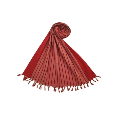 Dhaga Vishwas Ka Red Pink Handloom Cotton Stole