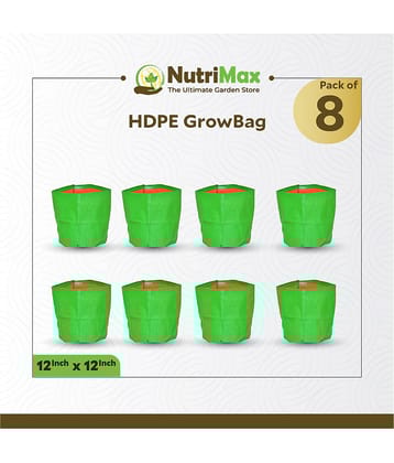 Nutrimax HDPE 200 GSM 12 inch x 12 inch Pack of 8 Outdoor Plant Bag