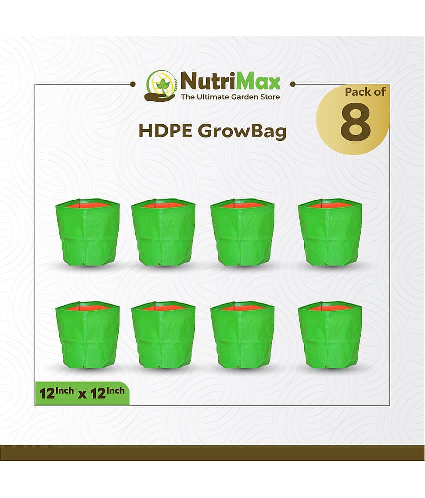Nutrimax HDPE 200 GSM 12 inch x 12 inch Pack of 8 Outdoor Plant Bag