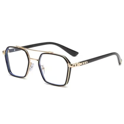 Dervin Zero Power Computer Bluelight Blocking Glasses For Men and Women | Blue Cut Computer Glasses | Anti Glare, Lightweight & Blocks Harmful Rays | Full Rim Square Glasses-Black