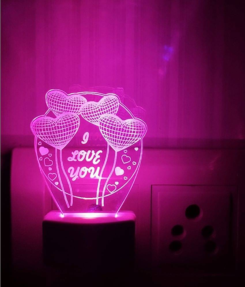 DIONA Night Lamp Heart Balloon Shape Love You Forever Romantic Couple