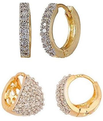 Youbella Golden Hoop Designer Earrings 2 Pair