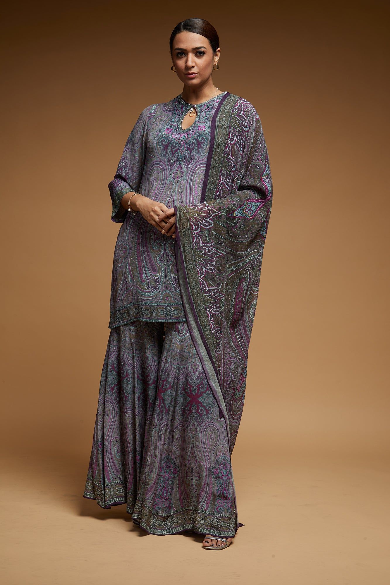 Purple Colour Sharara-XS