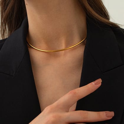 Statement Cuff Necklace-Silver