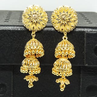 Traditional 1gm gold and micron plated  jhumkis