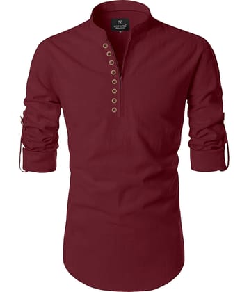 Nofilter Maroon Cotton Men's Regular Kurta ( Pack of 1 )