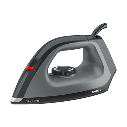 Havells Dry Iron Adore Plus 1100 Watts, Iron Press, Greblon Non Sick Soleplate with German Technology, Shock Proof Body, Aerodynamic Design, 360 Swivel Cord, 2 Year Manufacturer Warranty (Black) Havells Dry Iron Adore Plus 1100 Watts, Iron Press, Greblon Non Sick Soleplate with German Technology, Shock Proof Body, Aerodynamic Design, 360 Swivel Cord, 2 Year Manufacturer Warranty (Black)