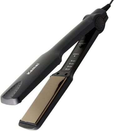 Kemei Hair Straightener, 4-speed Temperature Control, 1-inch Tourmaline Ceramic Flat Iron for Hair Styling, Anti-Scald, 110-240V Worldwide Dual Voltage