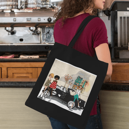 Stylish Illustrated Tote Bag Stylish Illustrated Tote Bag