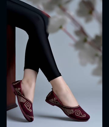 Stylestry Maroon Women's Flats