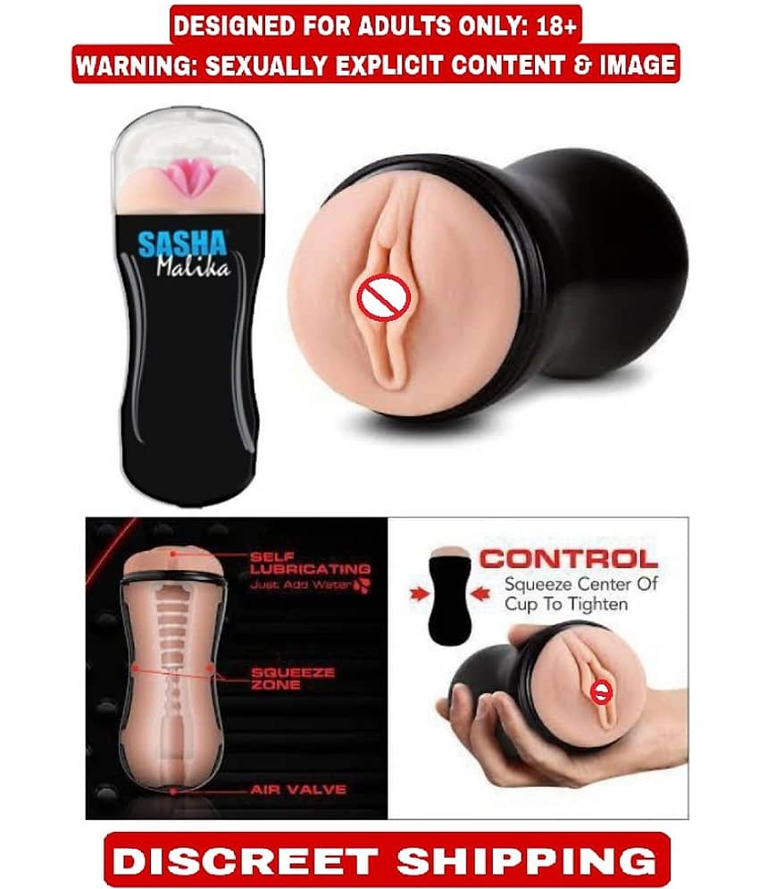 KAMAHOUSE SASHA MALIKA MALE POCKET PUSSY MASTURBATOR CUP WITH FREE LUBE-U.S.A