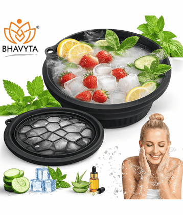 Bhavyta Face Bowl for Ice with Built-in Ice Tray – Collapsible Silicone Facial Ice Bath Bowl for Cold Plunge Therapy, Skin Tightening & Acne Relief – Portable Spa Tool for Home & Travel