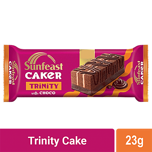 Sunfeast Caker Trinity Cake - Triple Chocolate, 23 g
