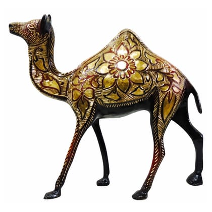 Antique Finish Brass Camel Home Decorative Showpiece Statue, Height : 8.3 Inch (ANMAS142 C)