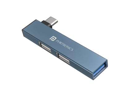 Portronics Mport Mino C SuperSpeed USB 3.0, High-Speed USB 2.0, L-Shaped Design, Sleek & Compact