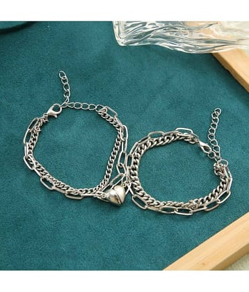 FASHION FRILL Silver Bracelet ( Pack of 2 )