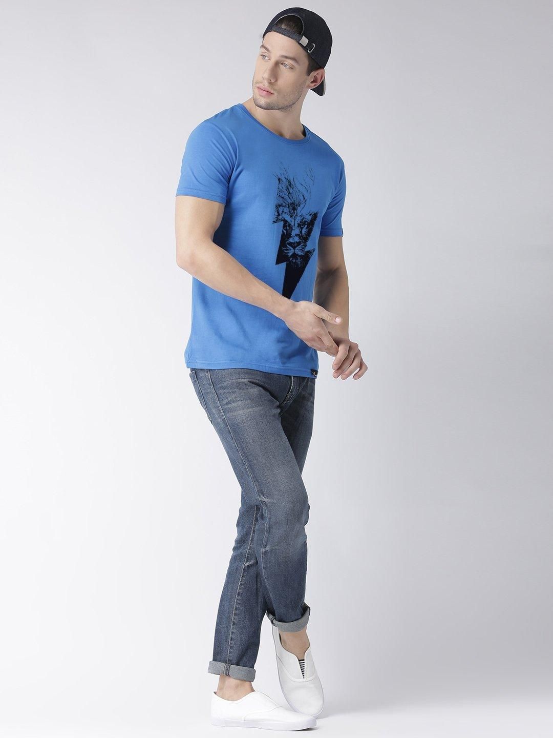 Young Trendz Bio-Wash Cotton Half Sleeve FLASHLION Graphic Printed SKYBLUE T-Shirt-SKYBLUE / Medium / 100% Bio Wash Cotton