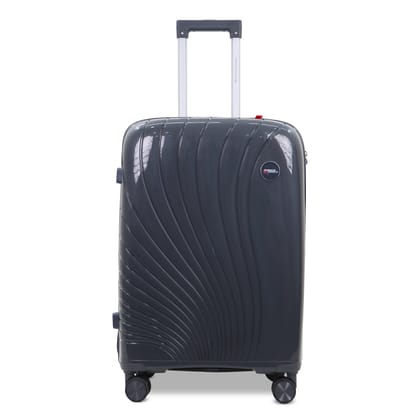 AMERICAN TRAVELLER New York 7711 28 Inch Large Trolley Bag | Durable Hard Shell | TSA Type Lock | Spinner Trolley Luggage | 360 degree Disc Spinner Wheels | Suitcase for Travel Large L28 Grey