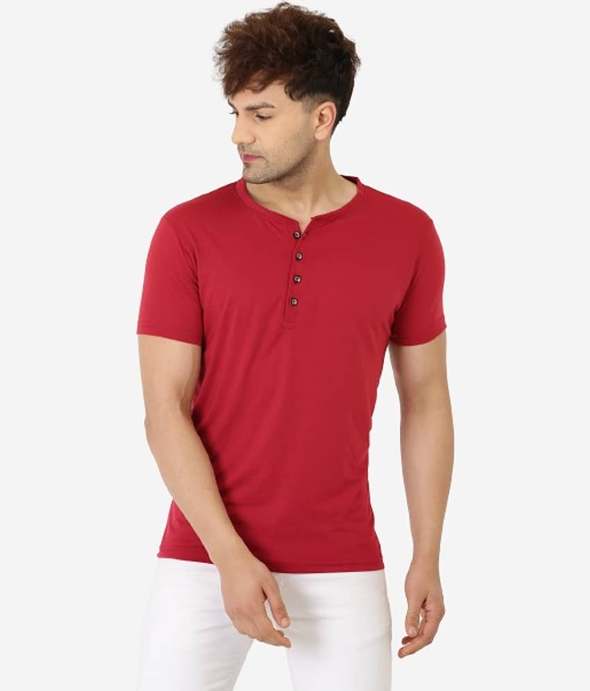 Leotude Pack of 1 Cotton Blend Regular Fit Men's T-Shirt ( Maroon )