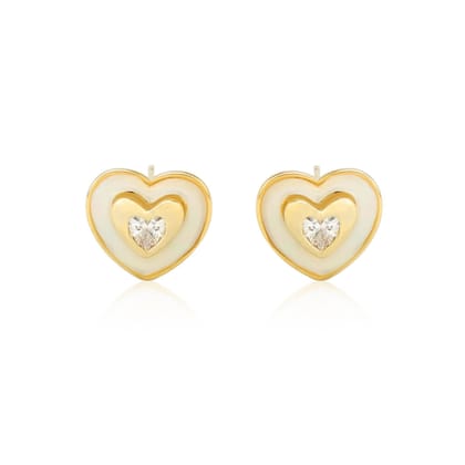 Heart Mother of Pearl 18K Gold Plated Earrings