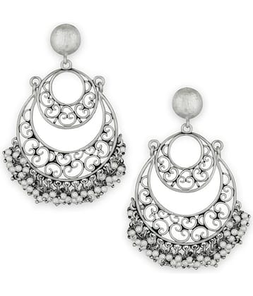 Spargz Fashionable Filigree Oxidize Rhodium Plated Festive Wear Dangle Earring For Women