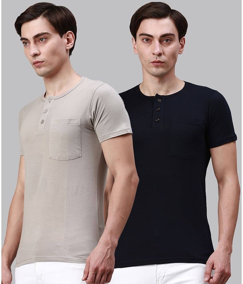 Lux Cozi - Multicolor Cotton Regular Fit Men's T-Shirt ( Pack of 2 )