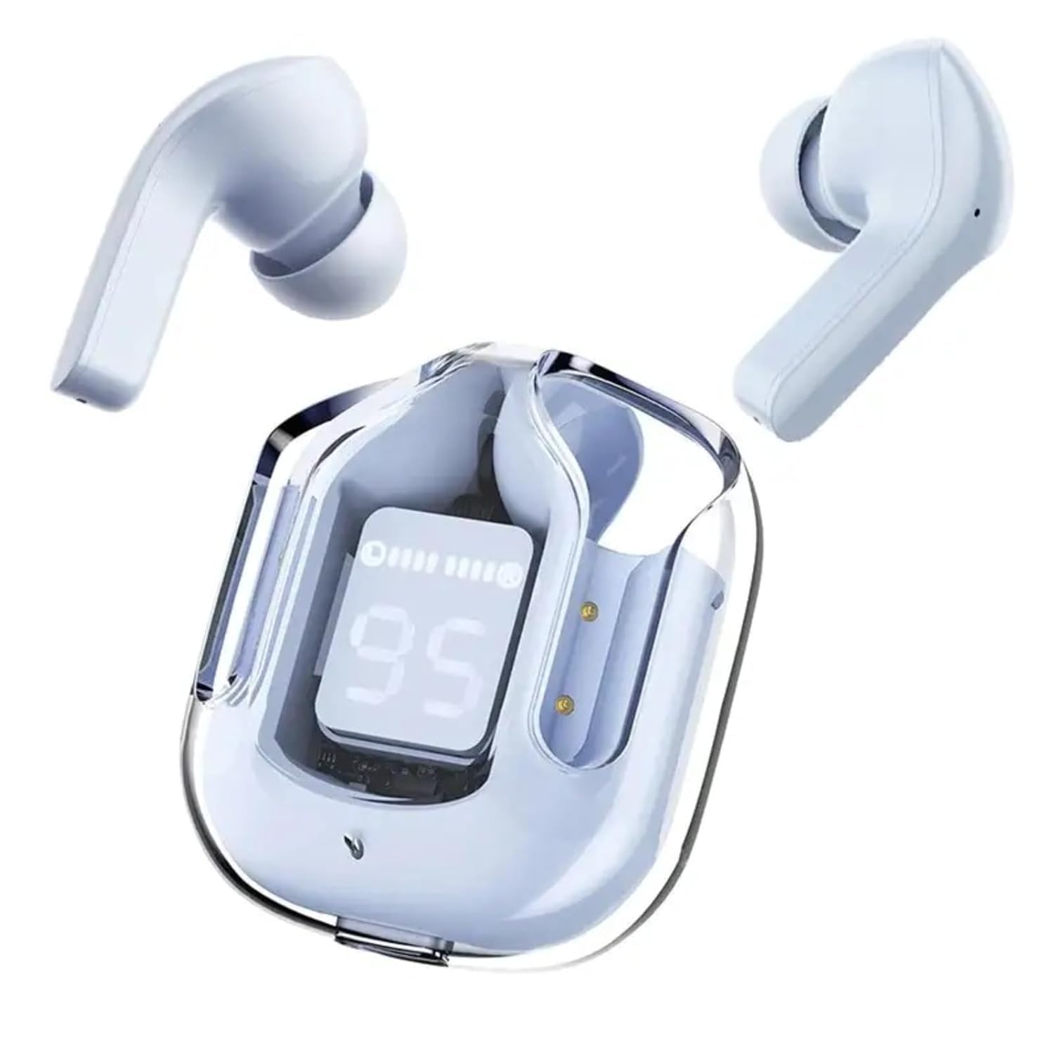 Wireless Earbuds, Ultrapods max TWS Bluetooth Earphones with Charging Case and LED Digital Display, Microphone, Works with iPhone Android and Bluetooth Devices (Blue)