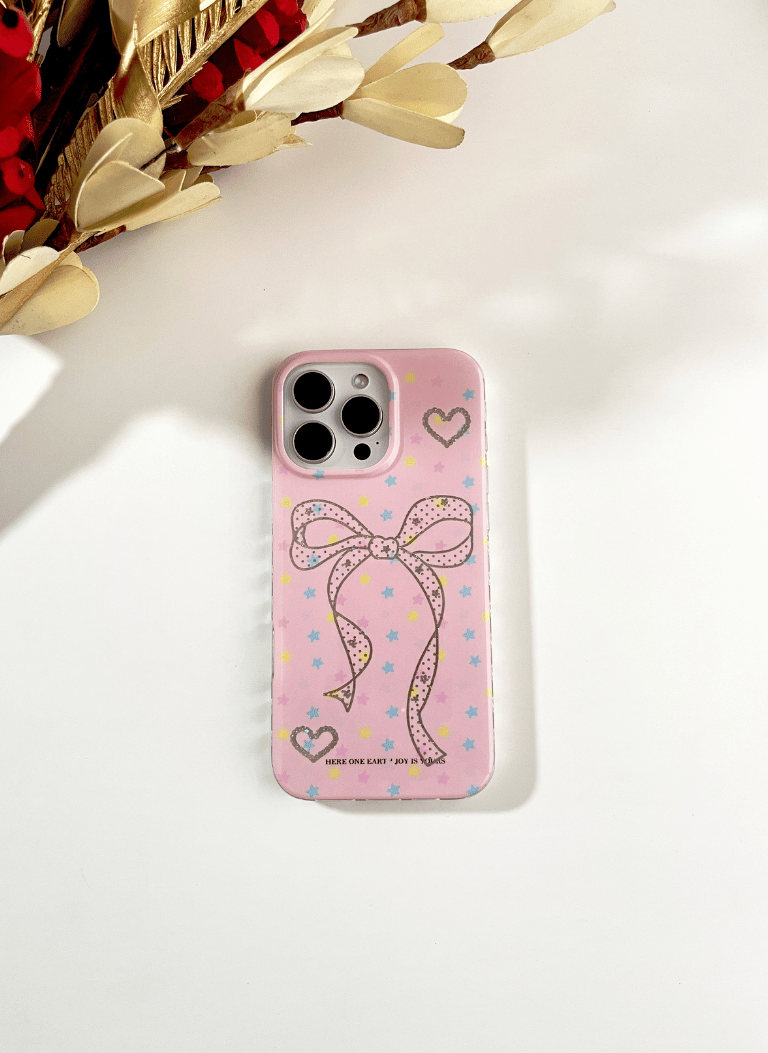 Sweetheart Love Ribbon Case with Charm for iPhone 14 Pro Max
