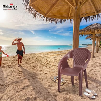 MAHARAJA Premium Plastic Chair  Ergonomic Armrest Design Chair for Home, Living Room, Ultra-Durable & Comfortable for Daily Use