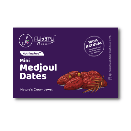 Flyberry Gourmet Mini Medjoul/Medjool Dates (Khajoor/Khajur) 500g | 100% Natural | Rich in Calcium, Iron and Potassium | Instant Energy Flyberry Gourmet Mini Medjoul/Medjool Dates (Khajoor/Khajur) 500g | 100% Natural | Rich in Calcium, Iron and Potassium | Instant Energy