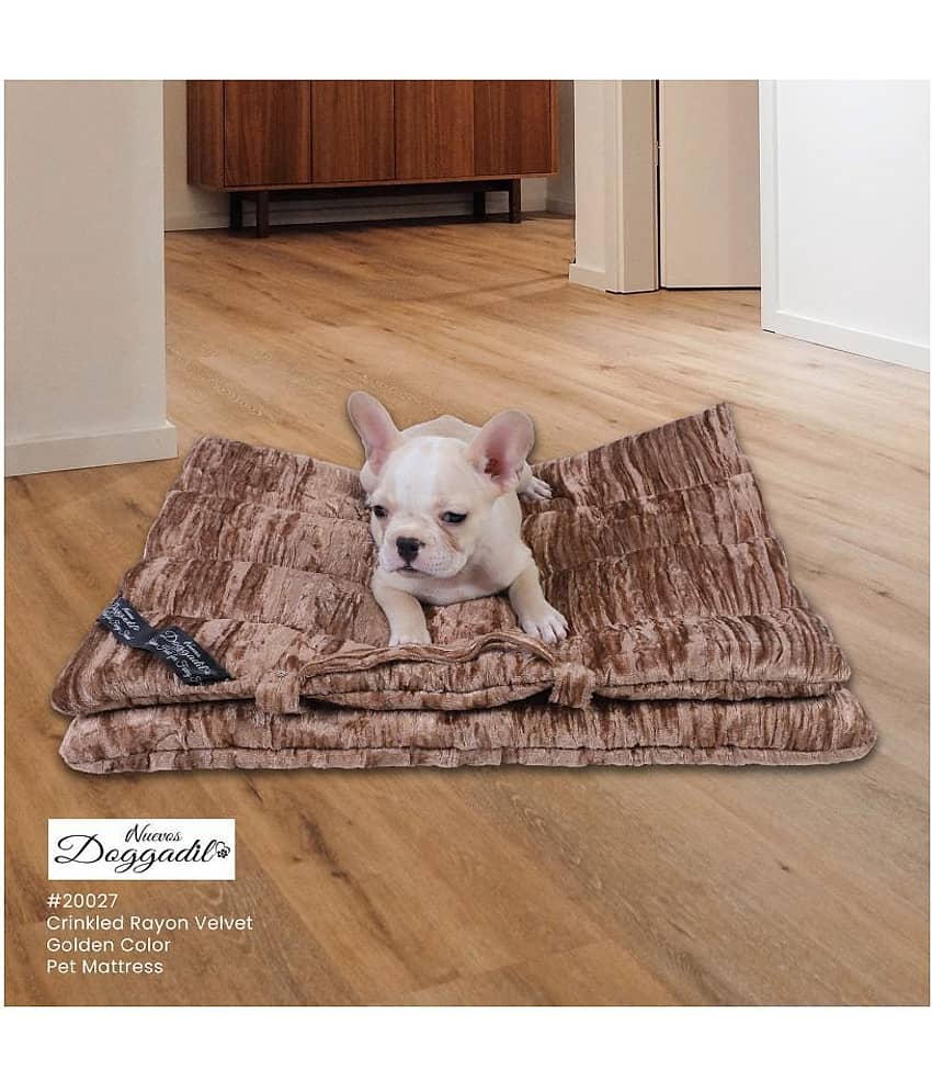 Crinkle Velvet Quilted Pet Mattress For Dogs & Cats
