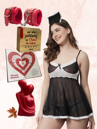 Romantic Rendezvous Hamper-M / Black & White