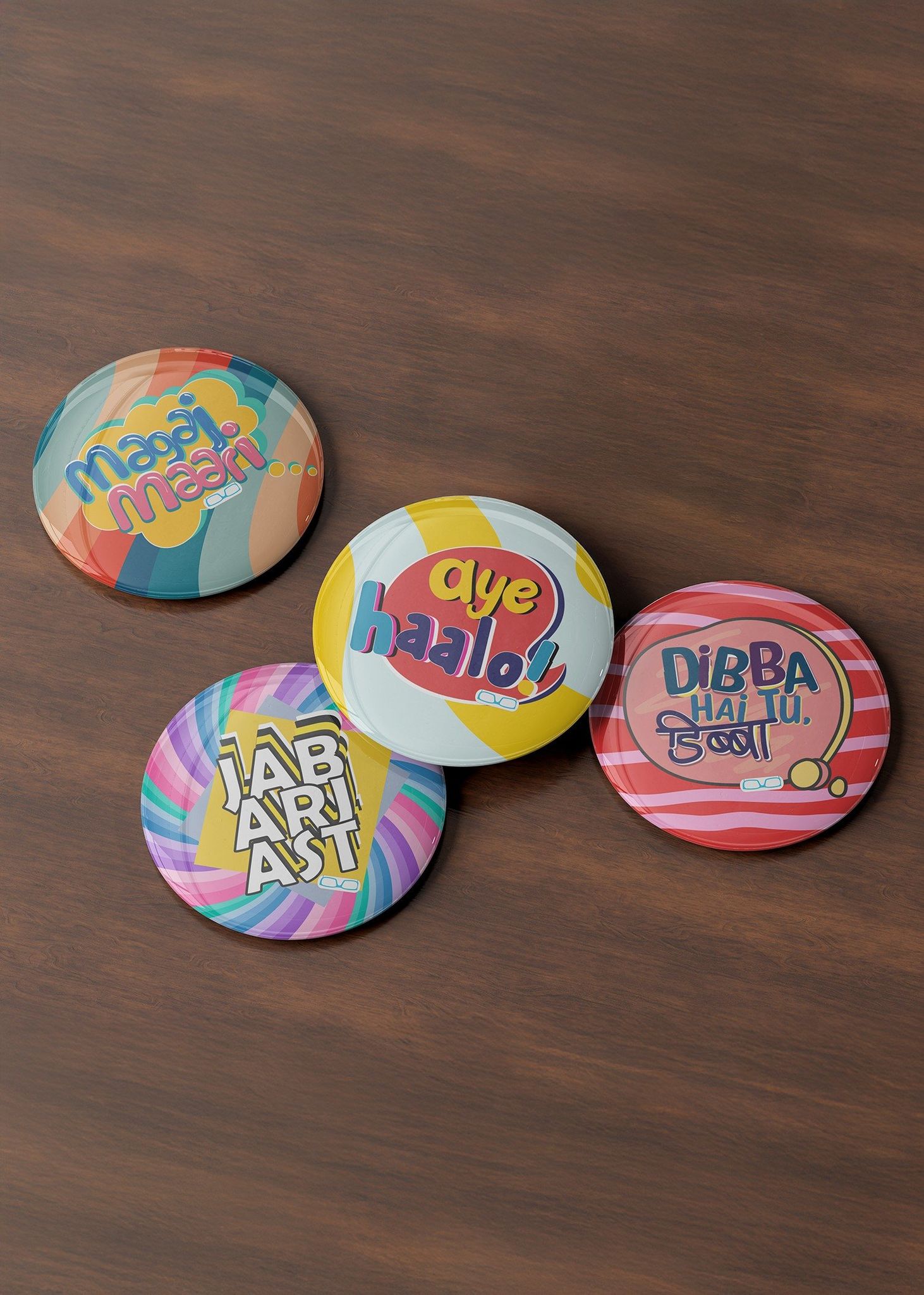 Taarak Mehta Ka Ooltah Chashmah|Button Badges for Bags Set of - 4