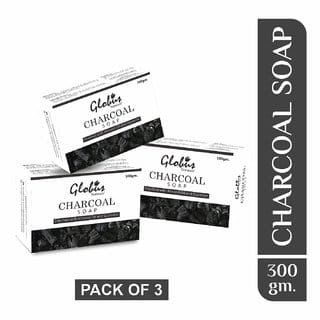 Globus Naturals Charcoal Soap 100 gm, Set of 3