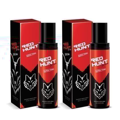 Red Hunt Alpha Tribe Fragrant Body Spray for Men | Long Lasting Fragrance (125ml) (Pack of 2)